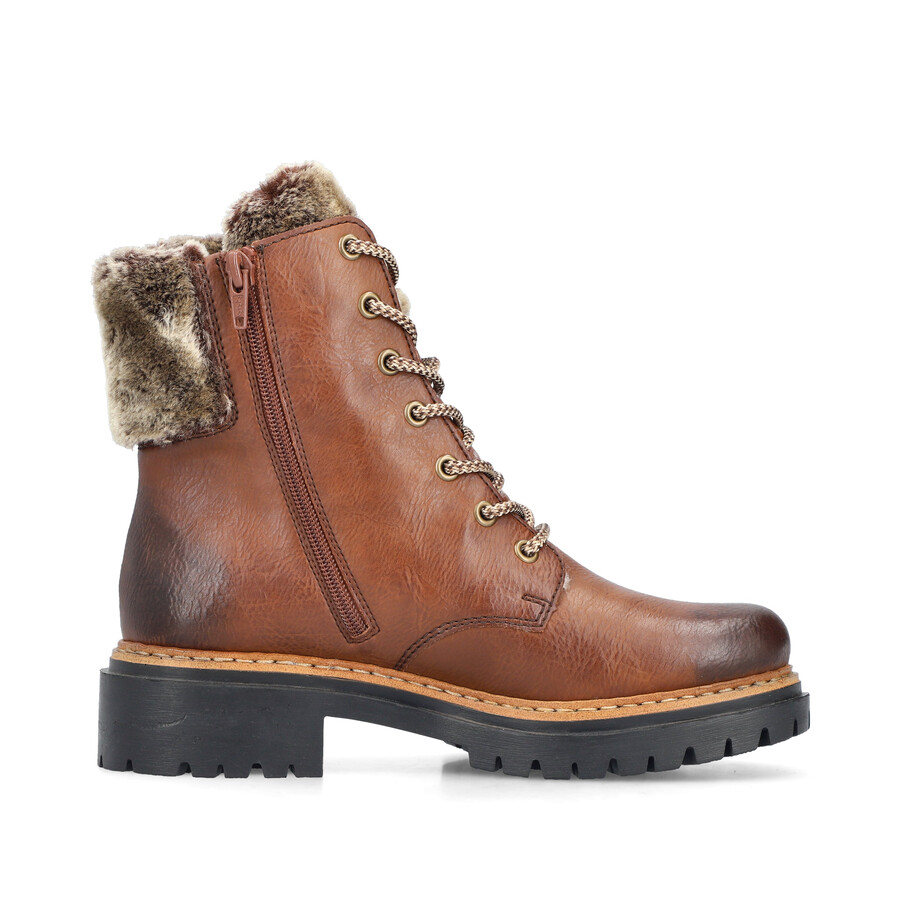 bottes marron à fermeture éclair pour femmes rieker 72608-24