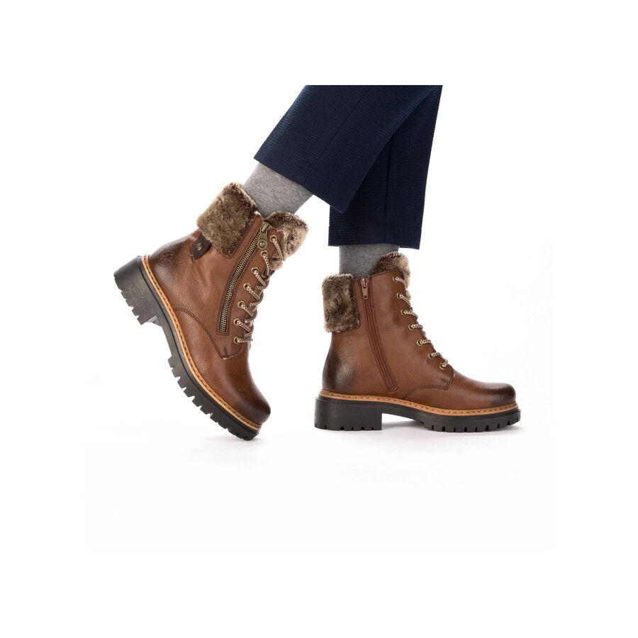 bottes marron à fermeture éclair pour femmes rieker 72608-24