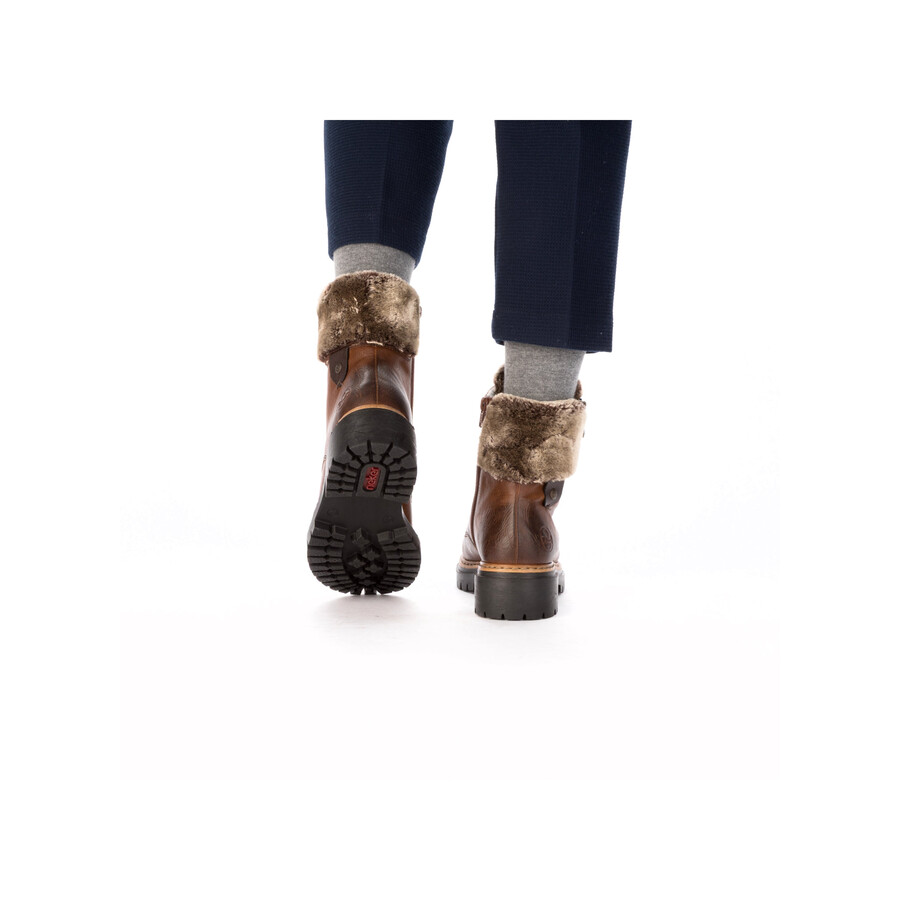 bottes marron à fermeture éclair pour femmes rieker 72608-24