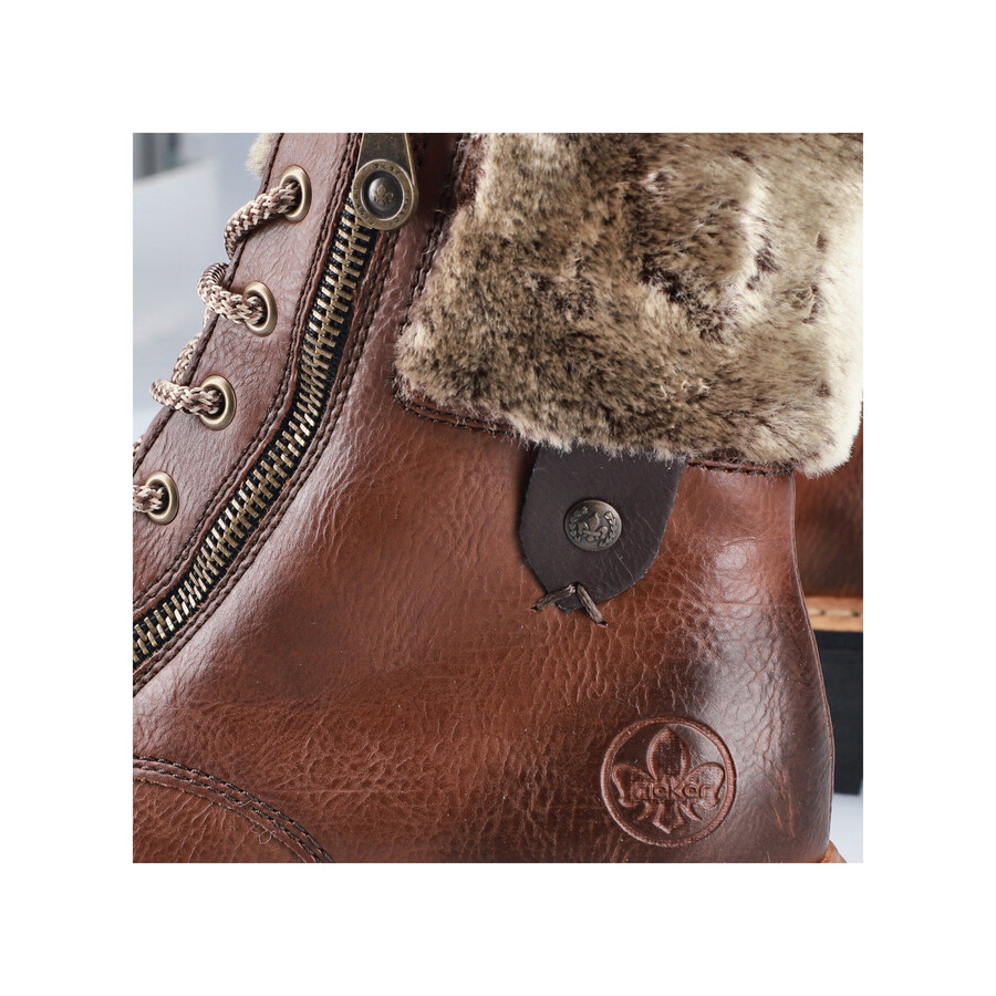 bottes marron à fermeture éclair pour femmes rieker 72608-24