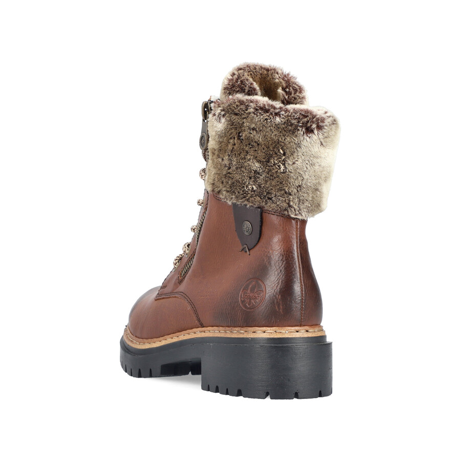 bottes marron à fermeture éclair pour femmes rieker 72608-24