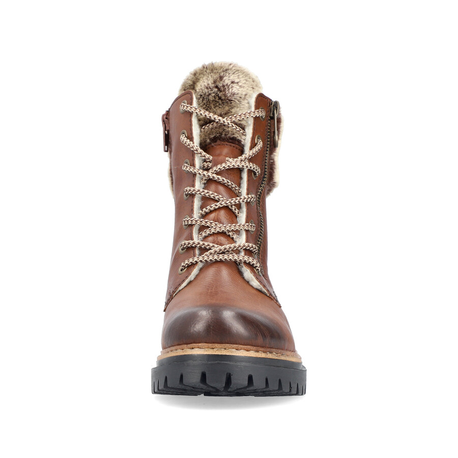 bottes marron à fermeture éclair pour femmes rieker 72608-24