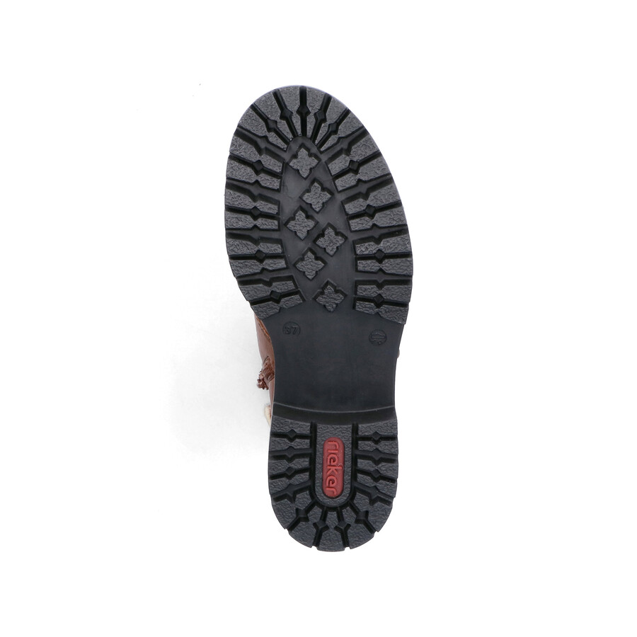 bottes marron à fermeture éclair pour femmes rieker 72608-24