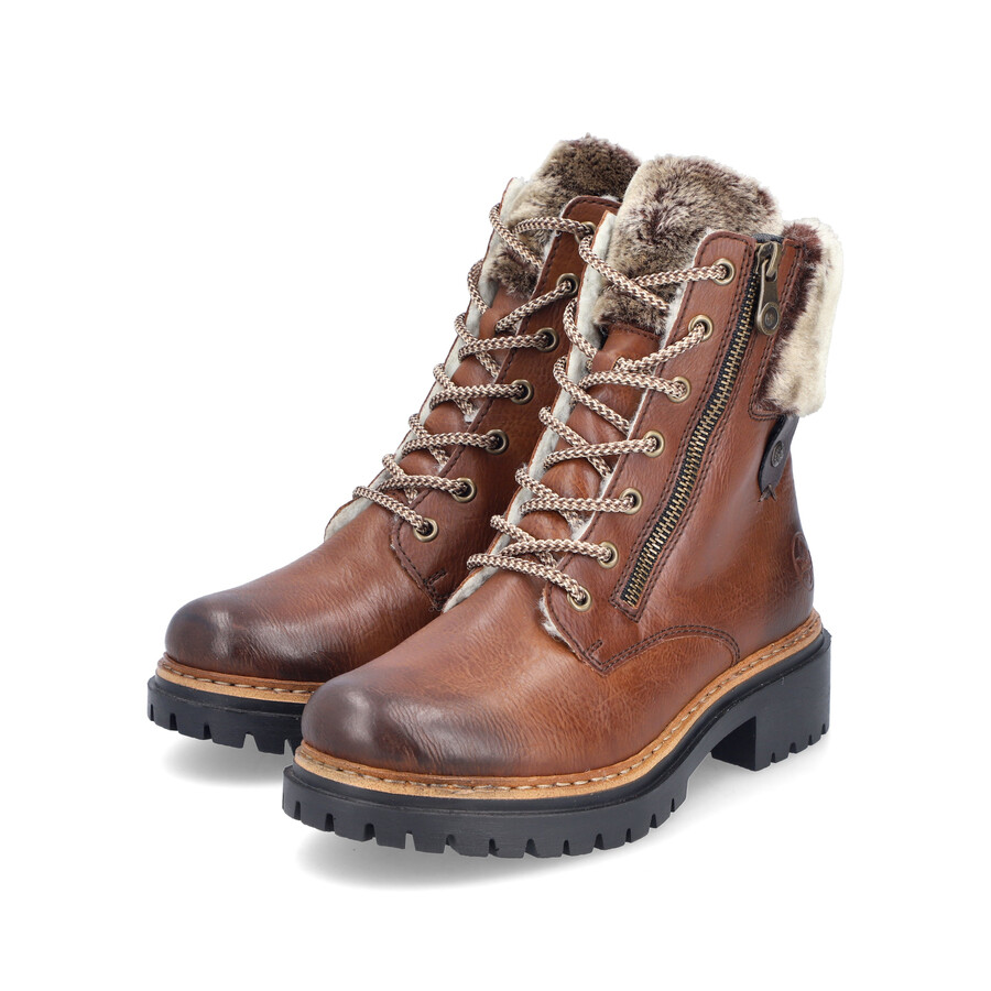 bottes marron à fermeture éclair pour femmes rieker 72608-24
