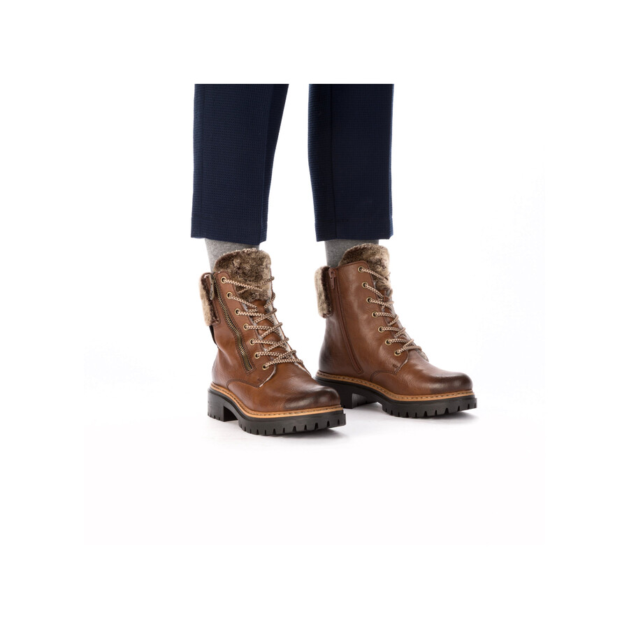 bottes marron à fermeture éclair pour femmes rieker 72608-24