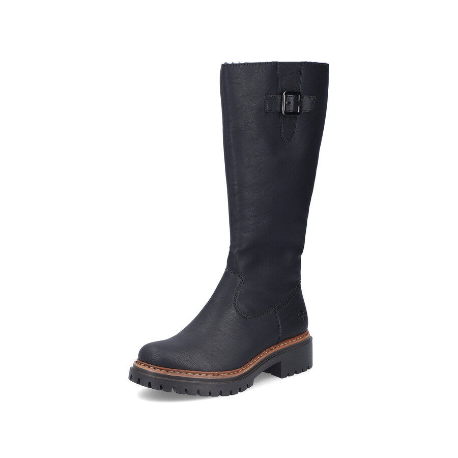 bottes noires à fermeture éclair pour femmes rieker 72694-00