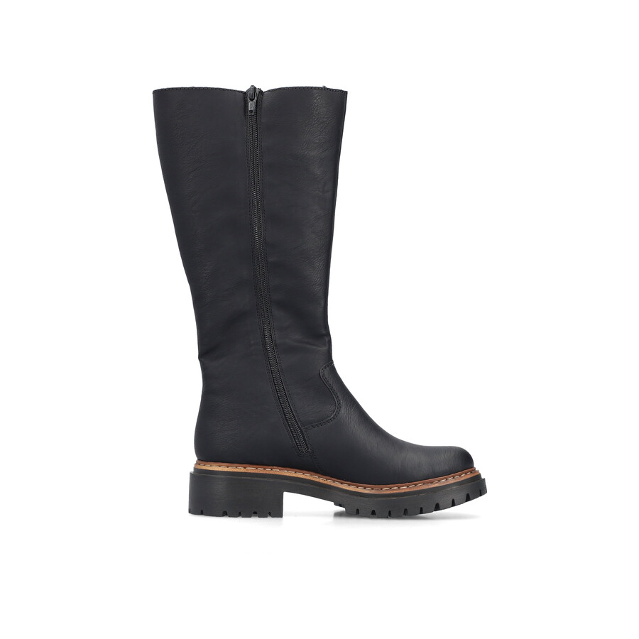 bottes noires à fermeture éclair pour femmes rieker 72694-00