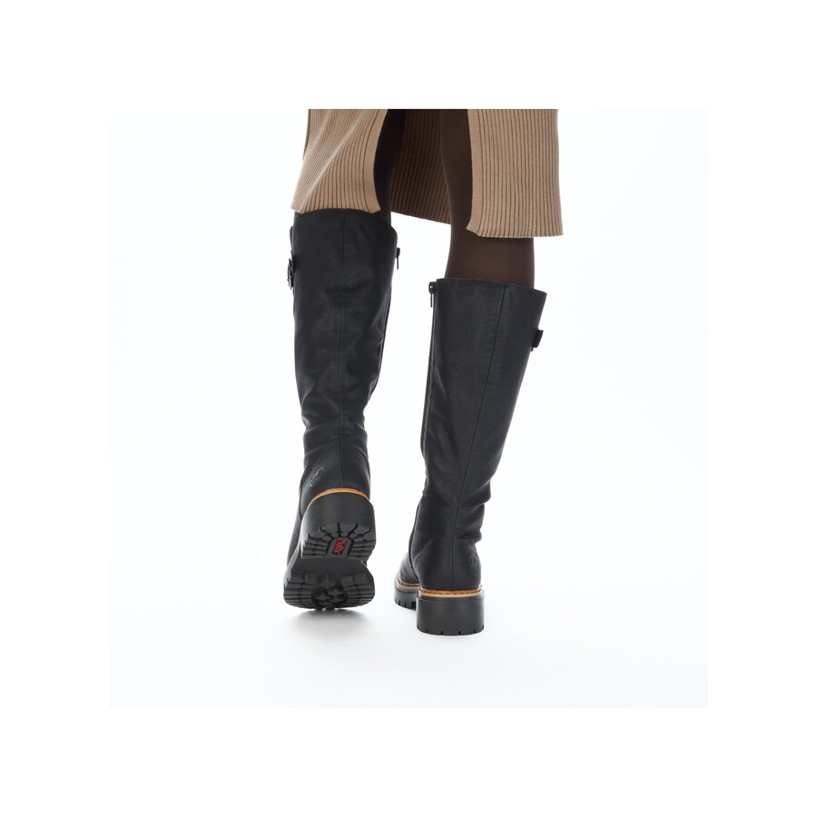 bottes noires à fermeture éclair pour femmes rieker 72694-00
