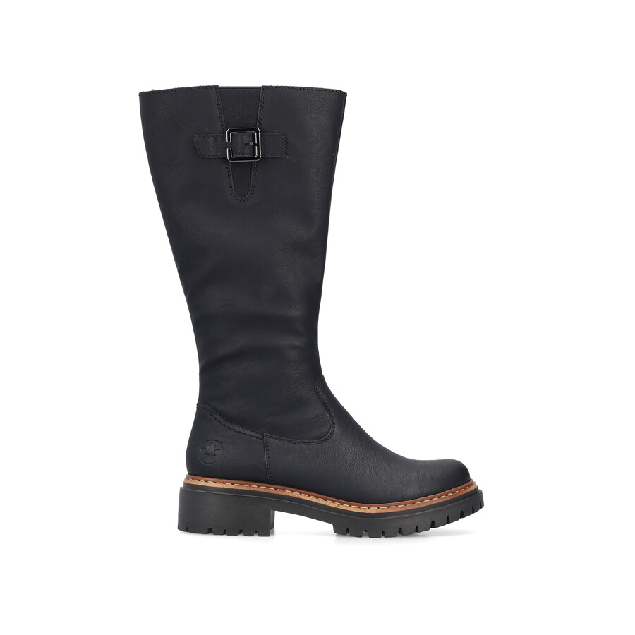 bottes noires à fermeture éclair pour femmes rieker 72694-00