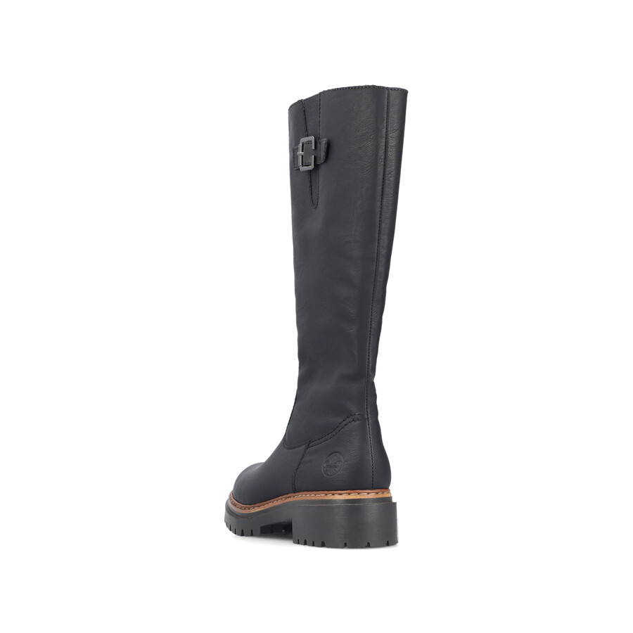 bottes noires à fermeture éclair pour femmes rieker 72694-00