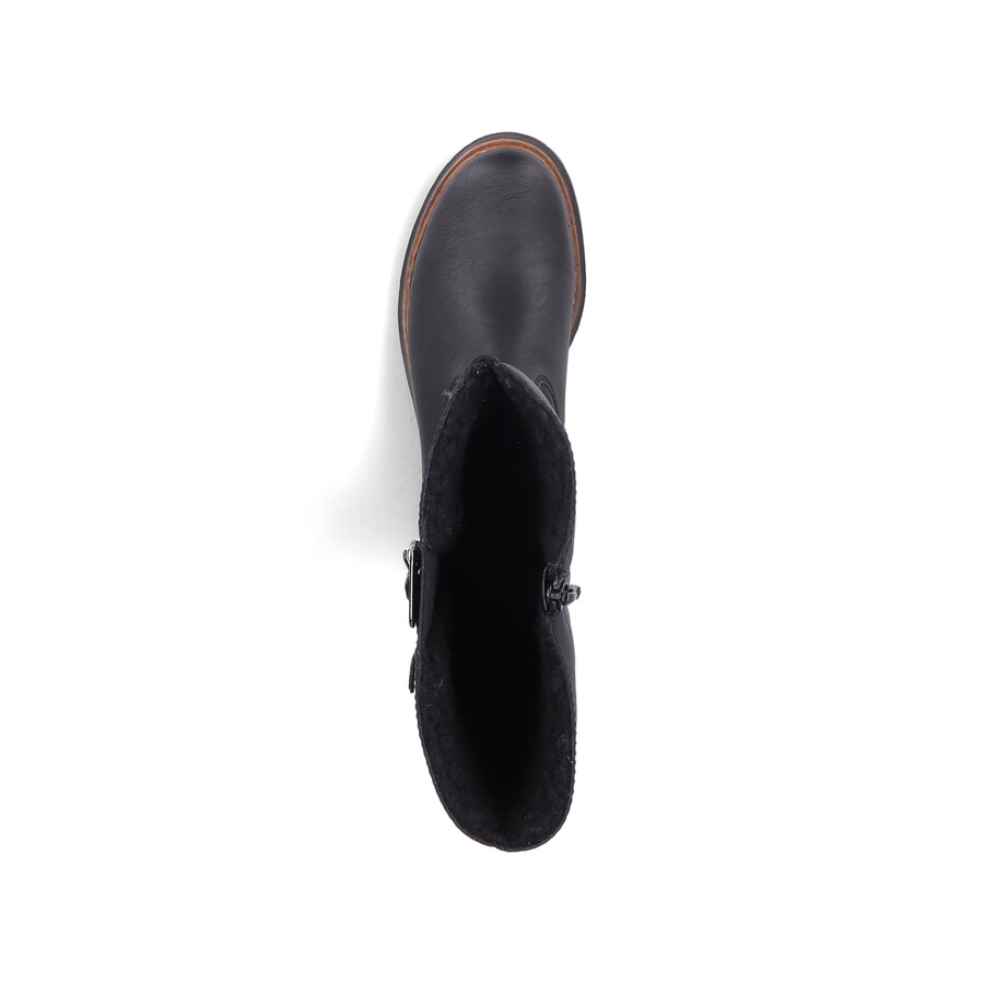bottes noires à fermeture éclair pour femmes rieker 72694-00