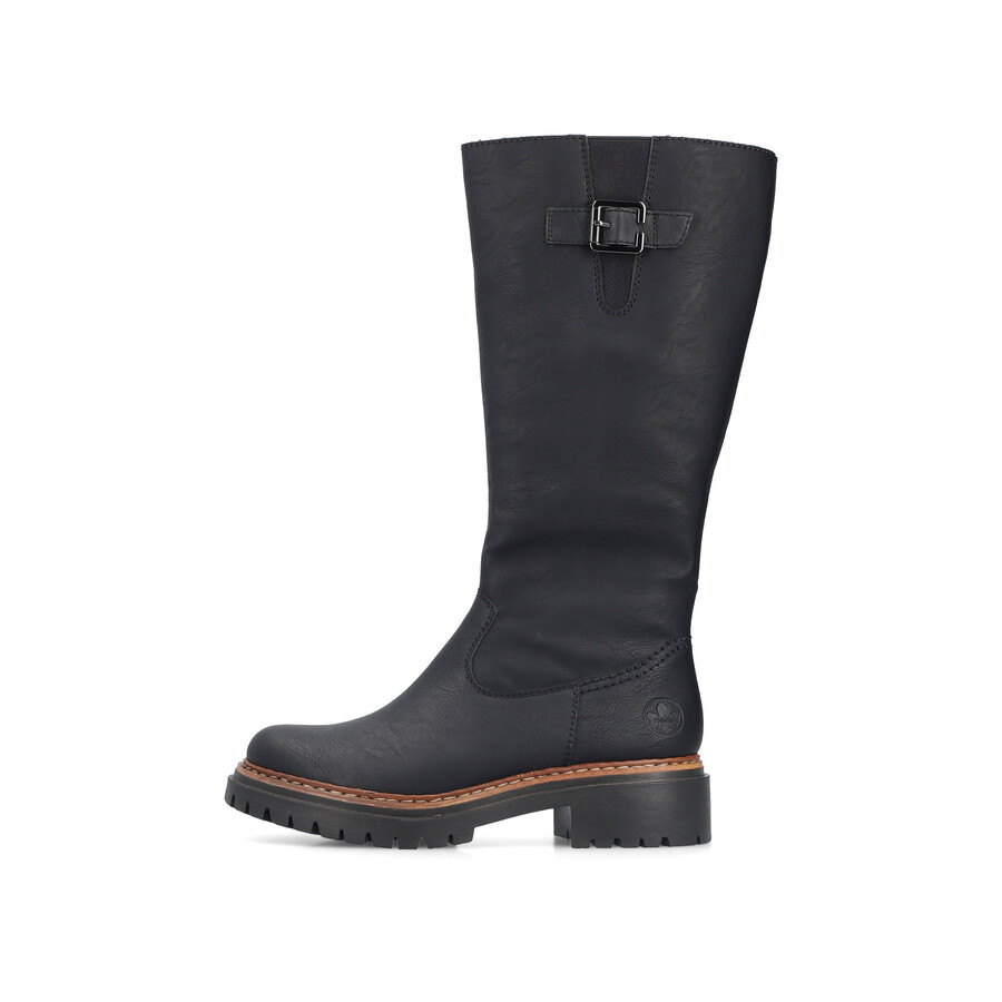 bottes noires à fermeture éclair pour femmes rieker 72694-00