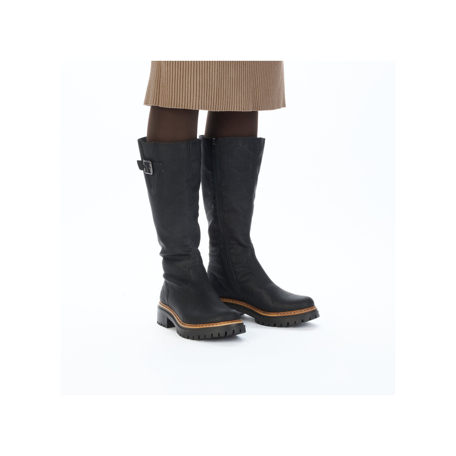 bottes noires à fermeture éclair pour femmes rieker 72694-00