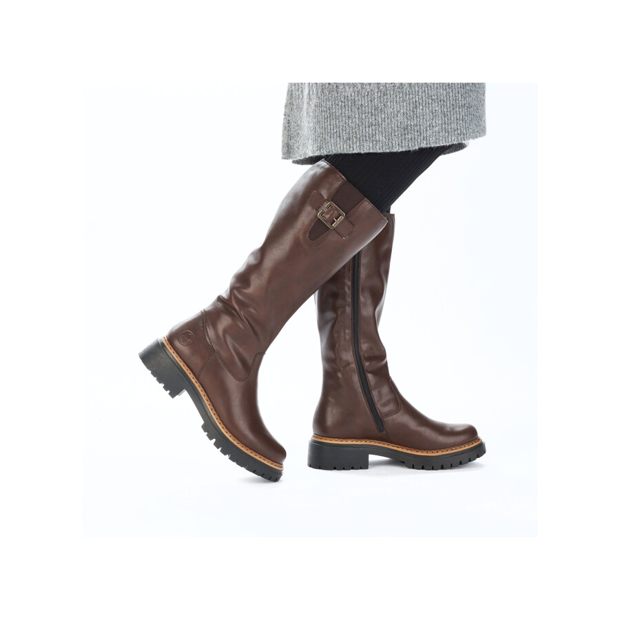 bottes marron à fermeture éclair pour femmes rieker 72694-25