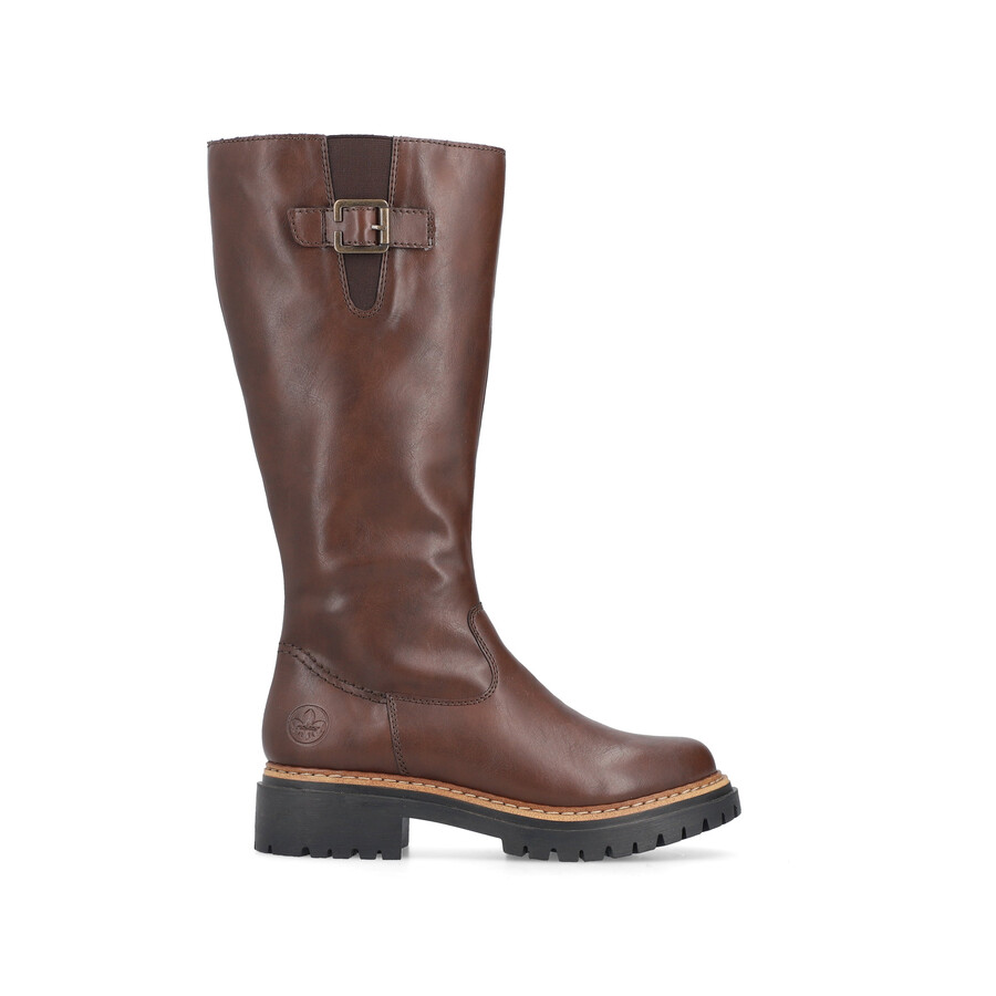 bottes marron à fermeture éclair pour femmes rieker 72694-25