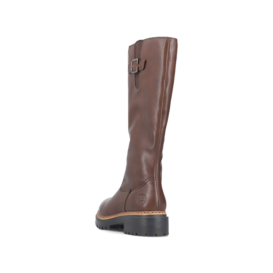bottes marron à fermeture éclair pour femmes rieker 72694-25