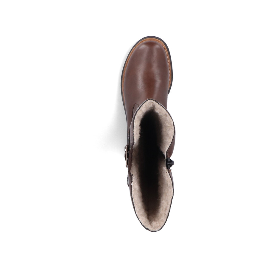 bottes marron à fermeture éclair pour femmes rieker 72694-25
