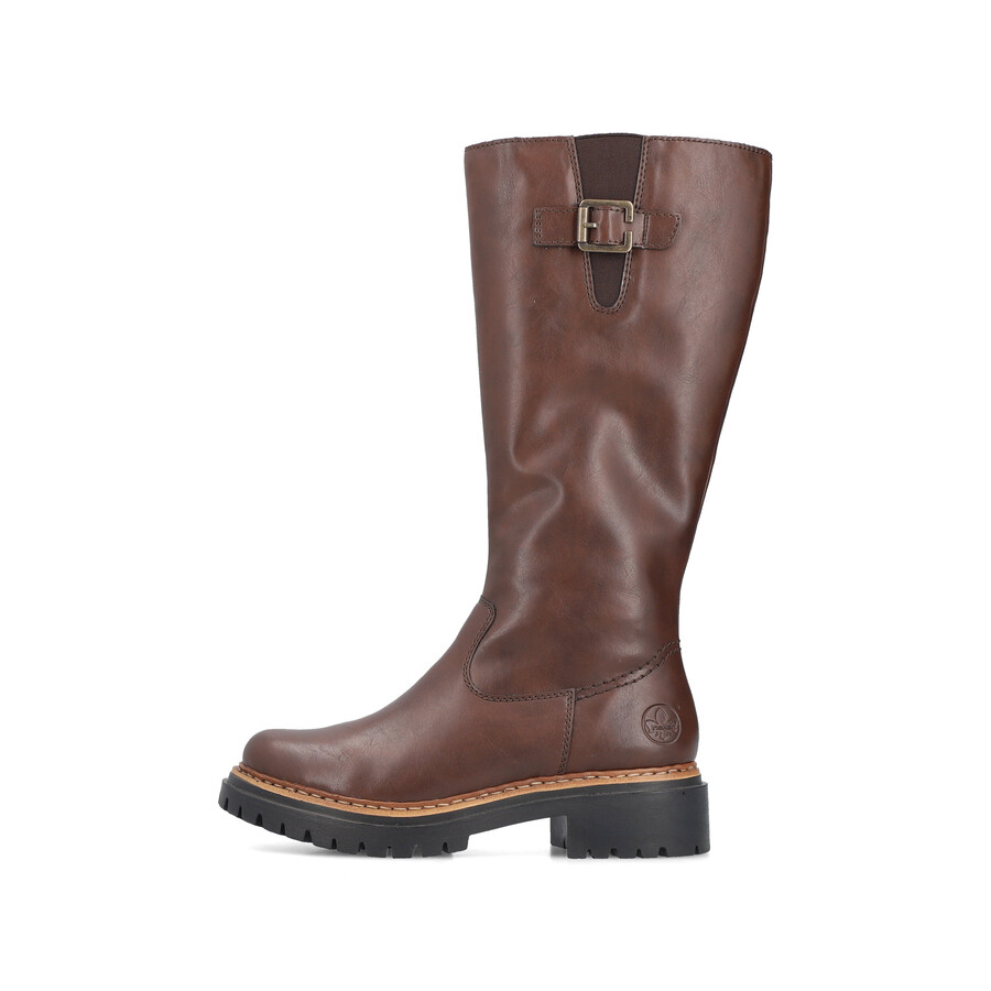bottes marron à fermeture éclair pour femmes rieker 72694-25