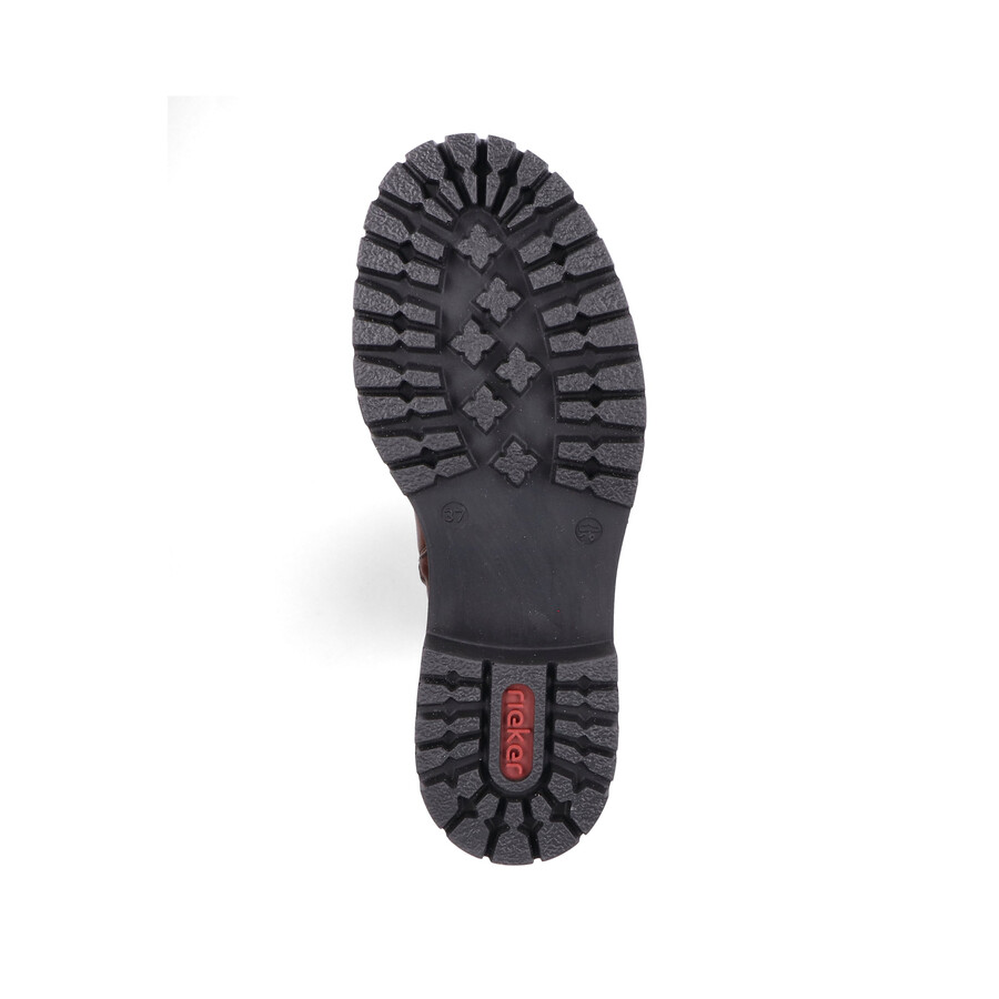 bottes marron à fermeture éclair pour femmes rieker 72694-25
