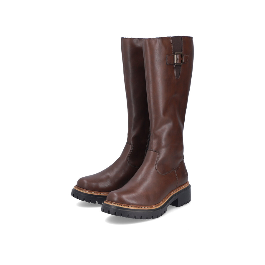 bottes marron à fermeture éclair pour femmes rieker 72694-25