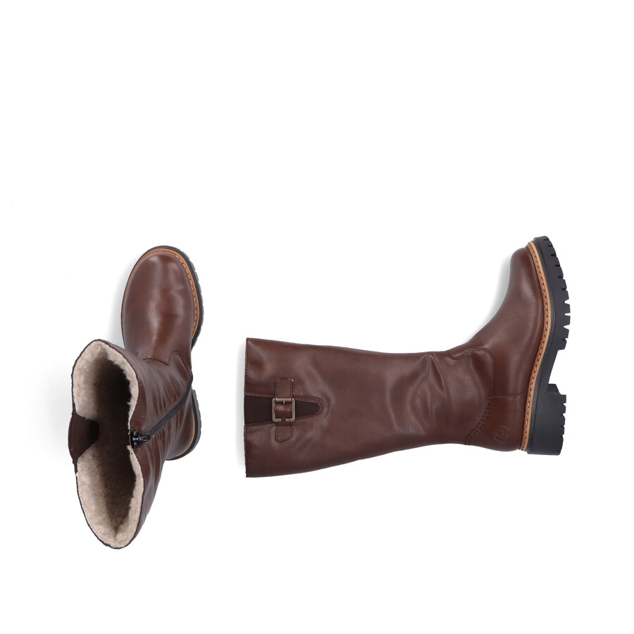 bottes marron à fermeture éclair pour femmes rieker 72694-25