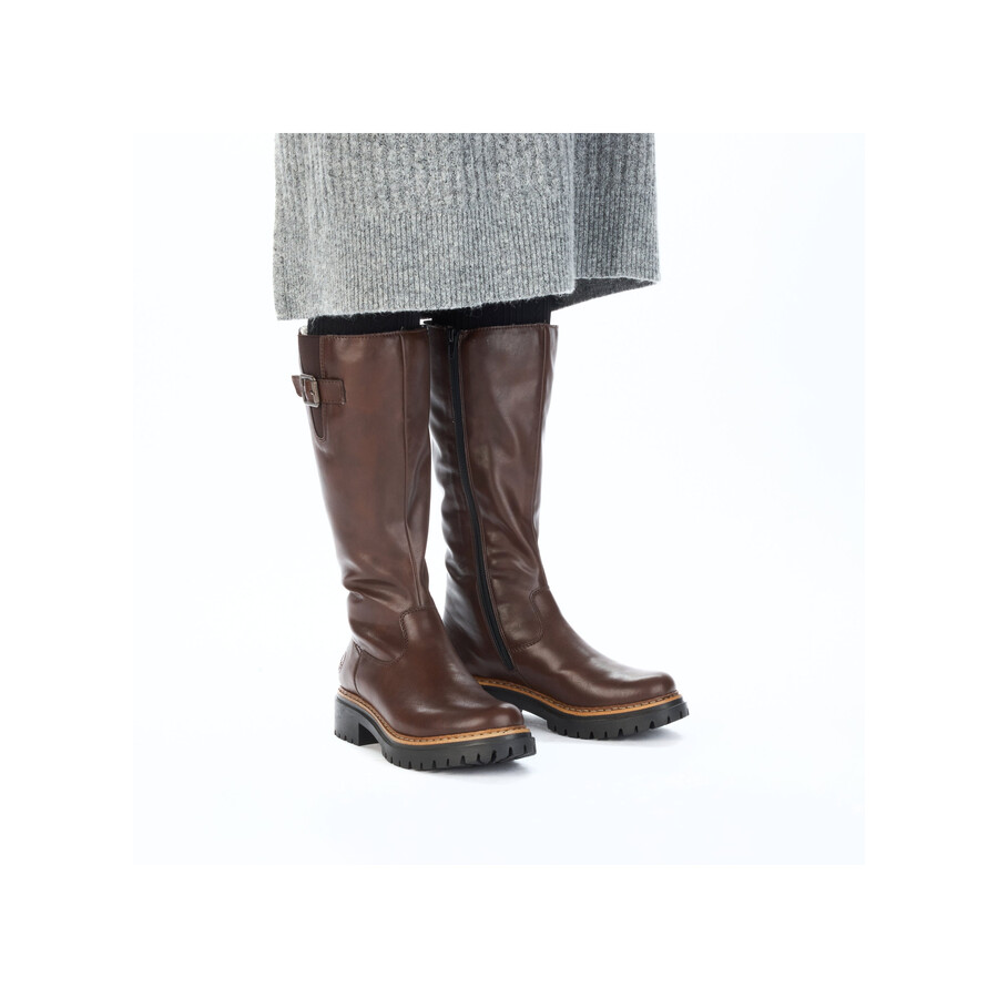 bottes marron à fermeture éclair pour femmes rieker 72694-25
