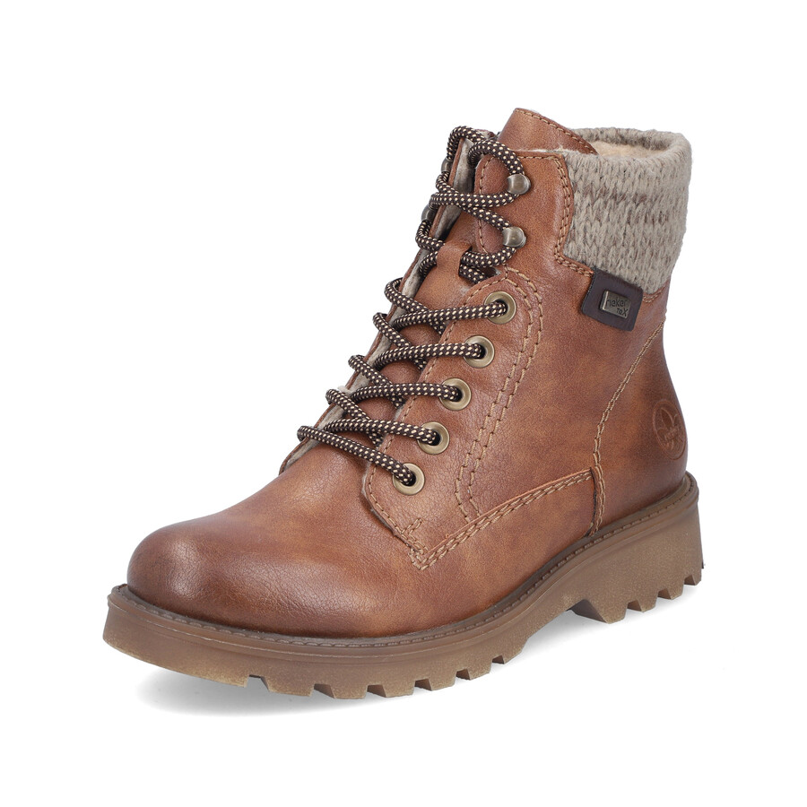 bottes marron à fermeture éclair pour femmes rieker 73220-24