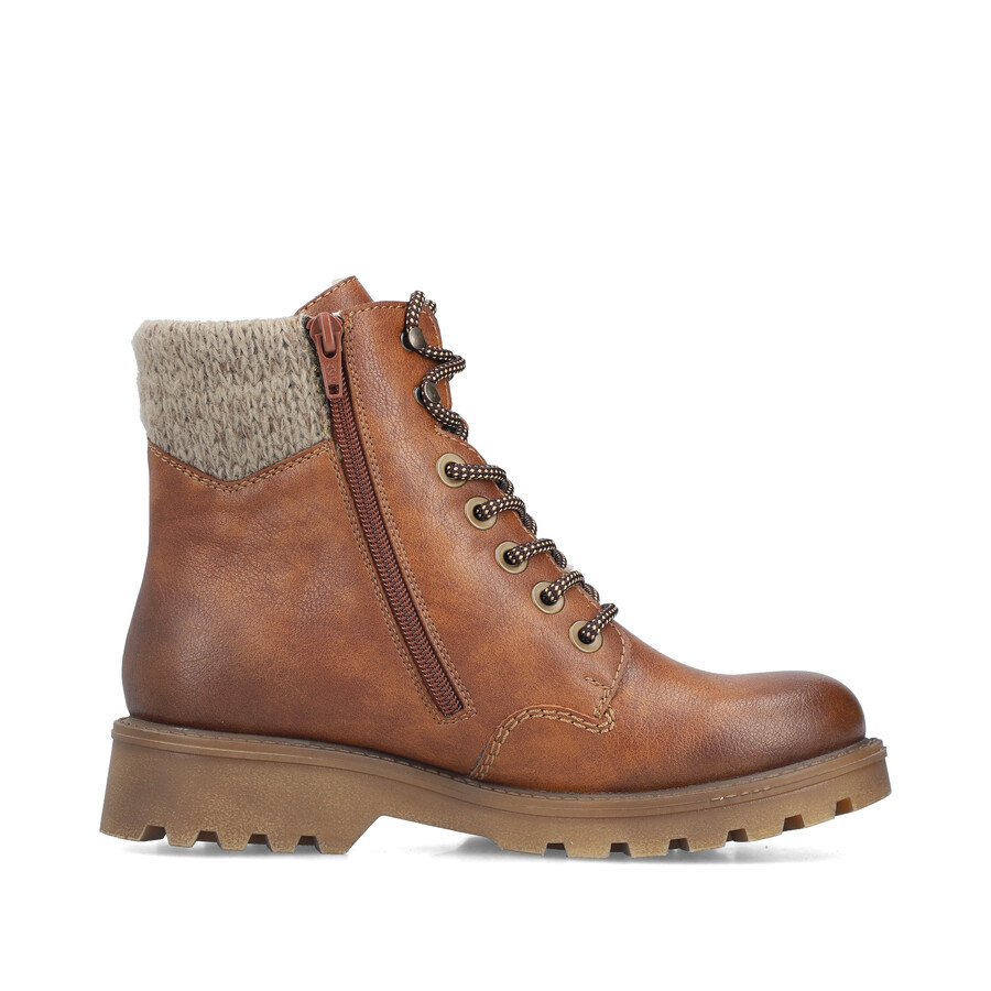 bottes marron à fermeture éclair pour femmes rieker 73220-24