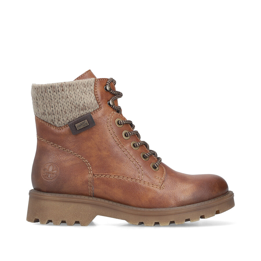 bottes marron à fermeture éclair pour femmes rieker 73220-24
