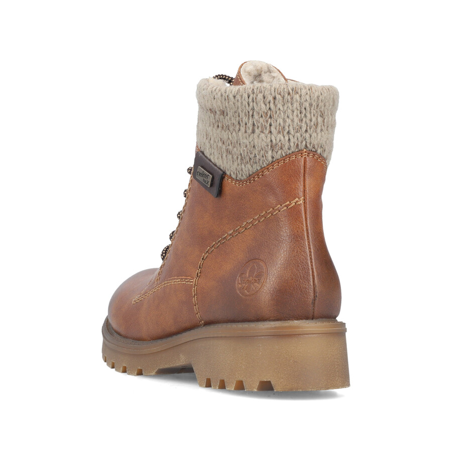 bottes marron à fermeture éclair pour femmes rieker 73220-24