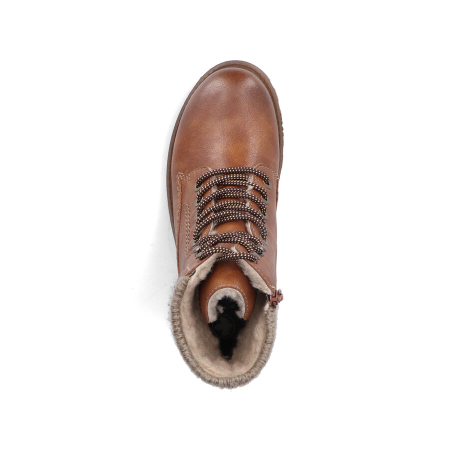bottes marron à fermeture éclair pour femmes rieker 73220-24
