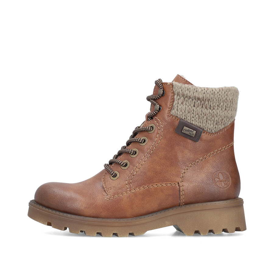 bottes marron à fermeture éclair pour femmes rieker 73220-24