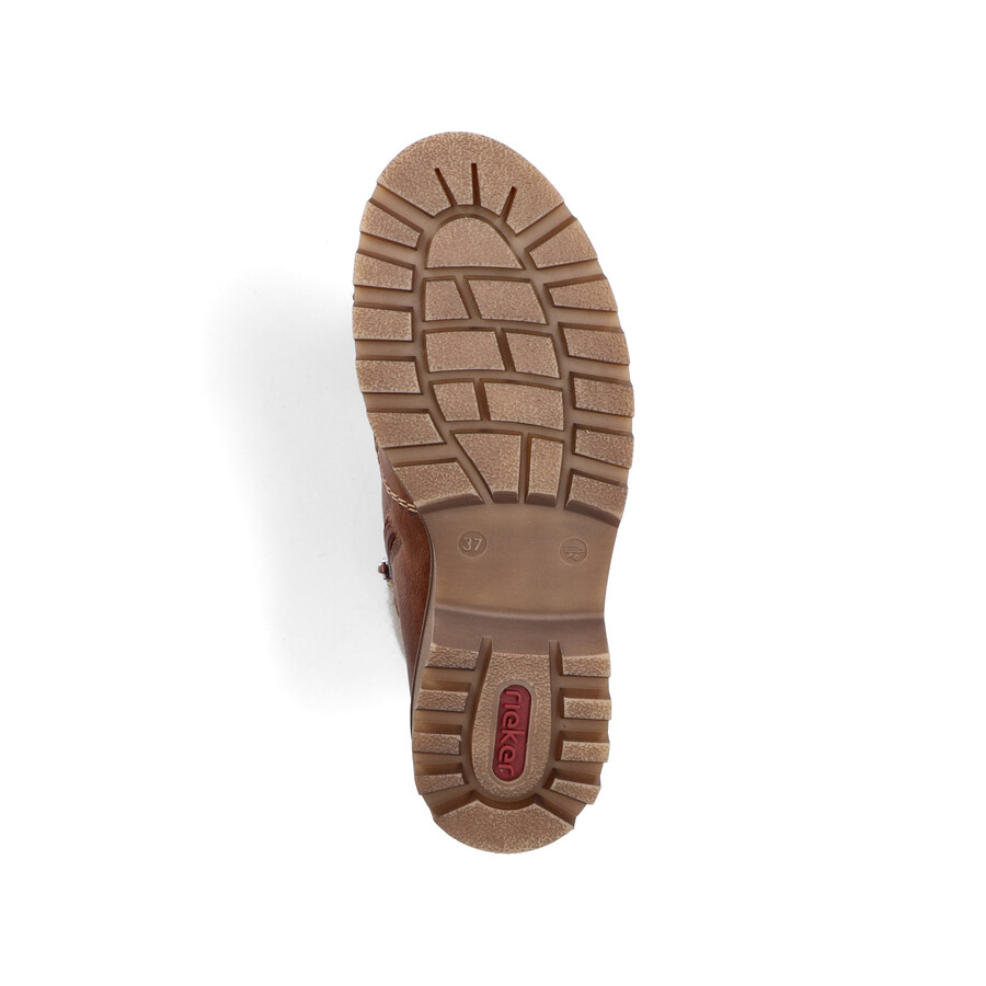 bottes marron à fermeture éclair pour femmes rieker 73220-24