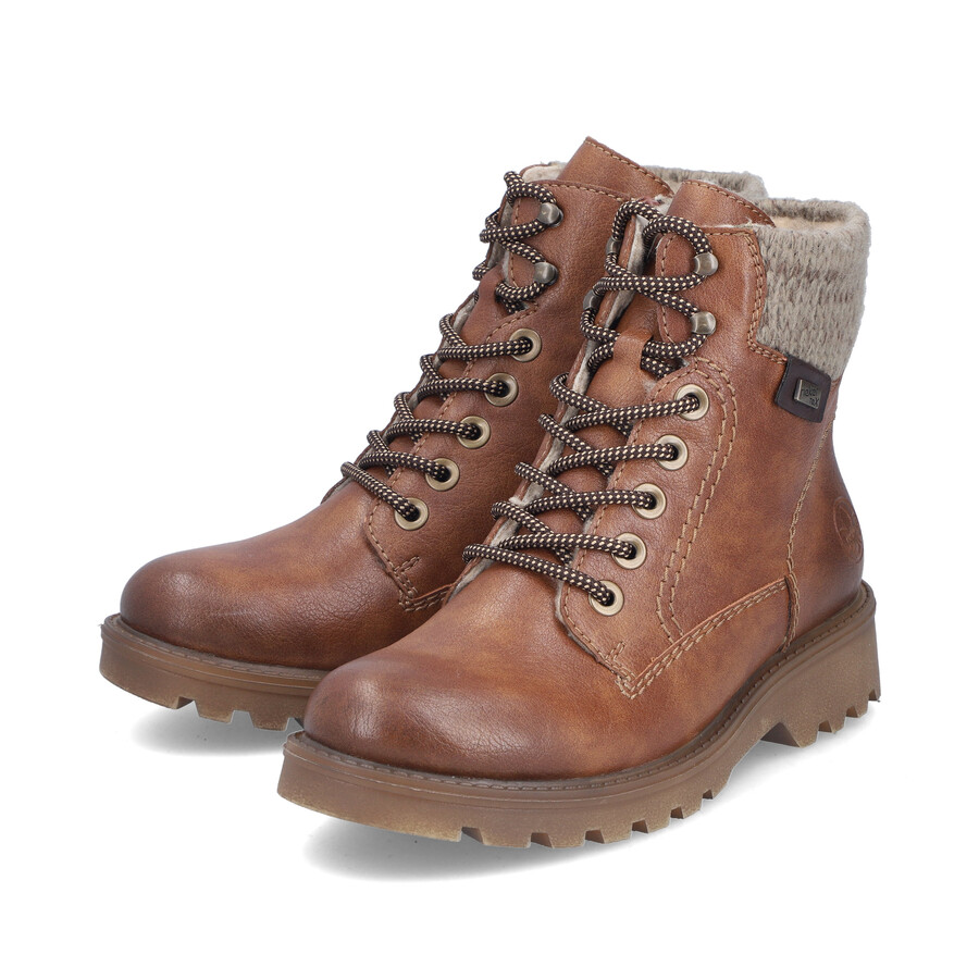 bottes marron à fermeture éclair pour femmes rieker 73220-24