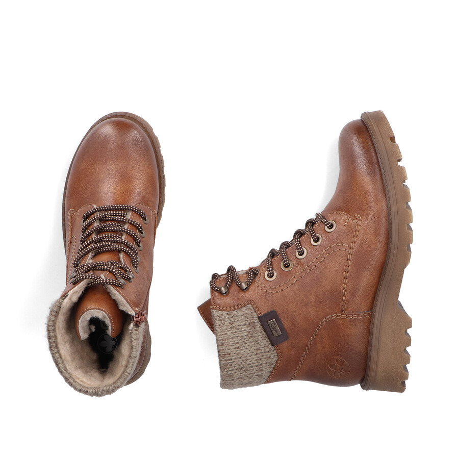 bottes marron à fermeture éclair pour femmes rieker 73220-24