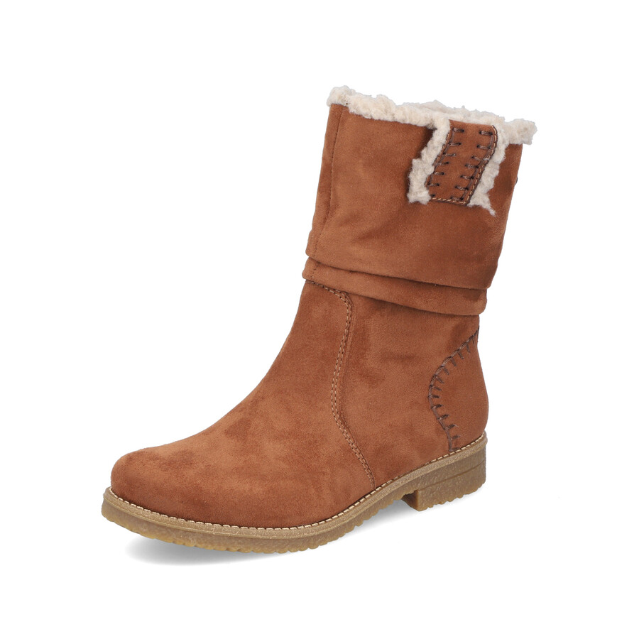 bottes marron à fermeture éclair pour femmes rieker 73562-24