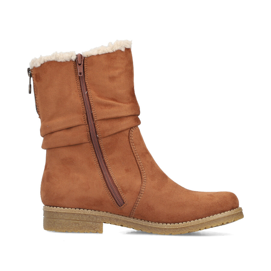 bottes marron à fermeture éclair pour femmes rieker 73562-24
