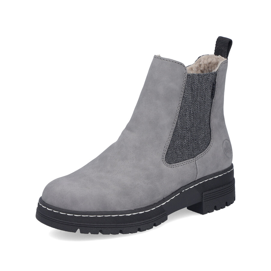bottes grises à fermeture éclair pour femmes rieker 73892-42