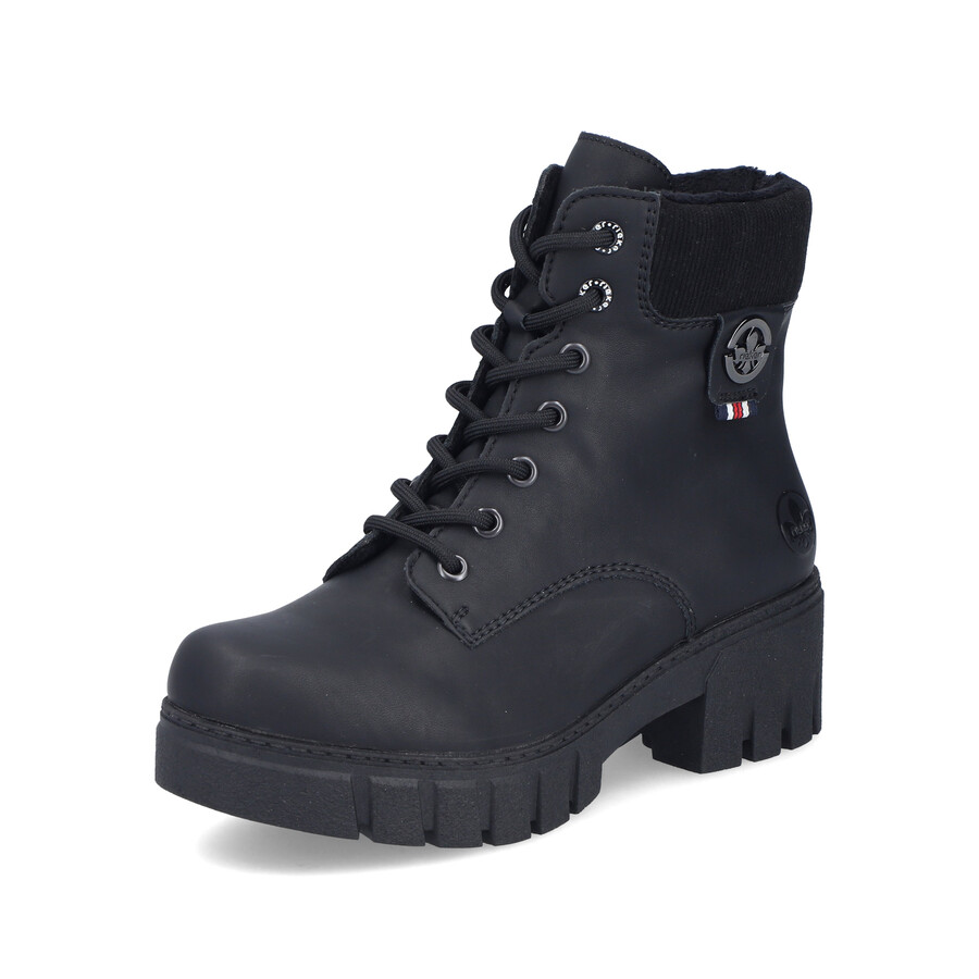 bottes noires à fermeture éclair pour femmes rieker 74532-00