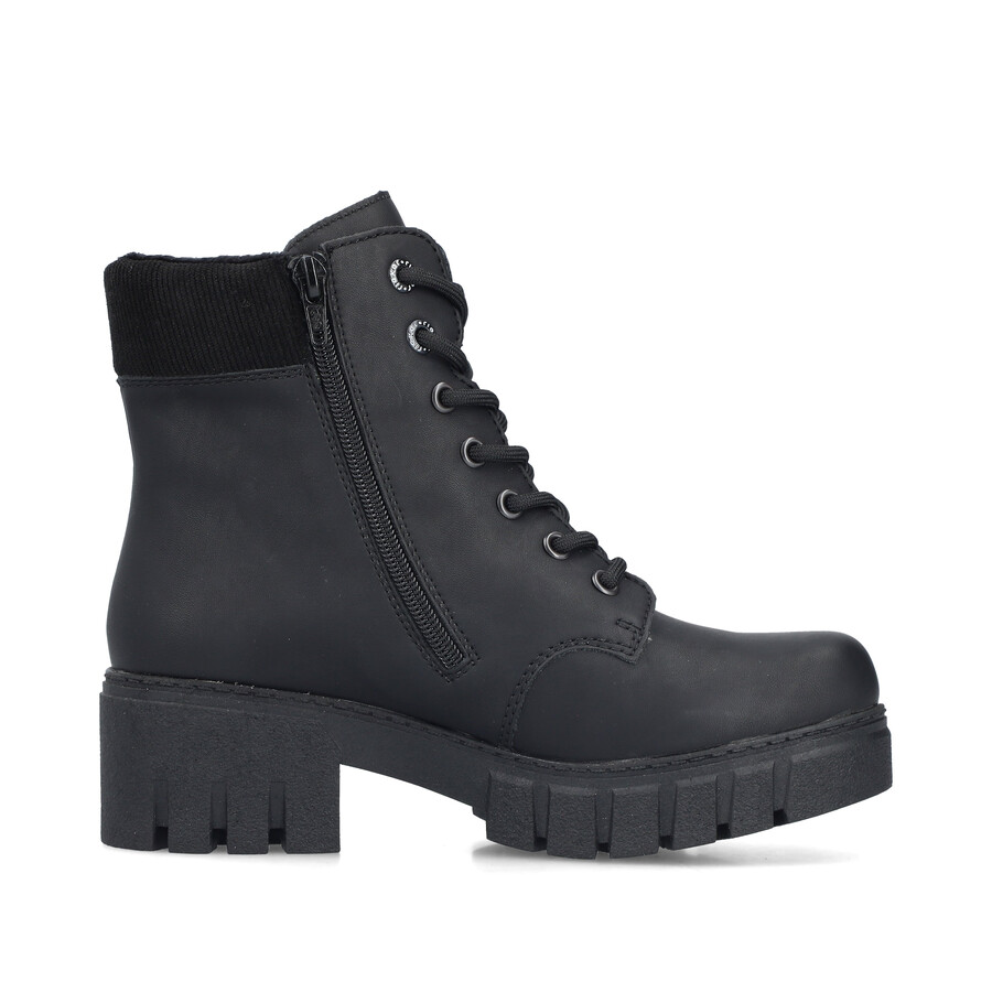 bottes noires à fermeture éclair pour femmes rieker 74532-00