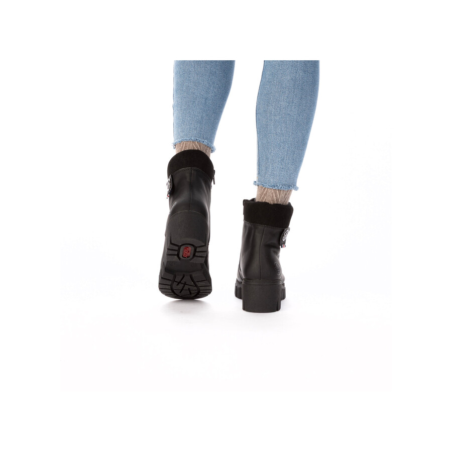 bottes noires à fermeture éclair pour femmes rieker 74532-00