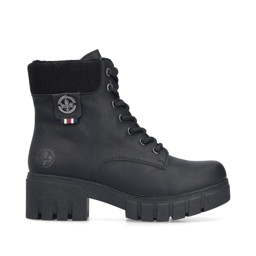 bottes noires à fermeture éclair pour femmes rieker 74532-00