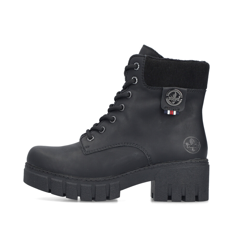 bottes noires à fermeture éclair pour femmes rieker 74532-00