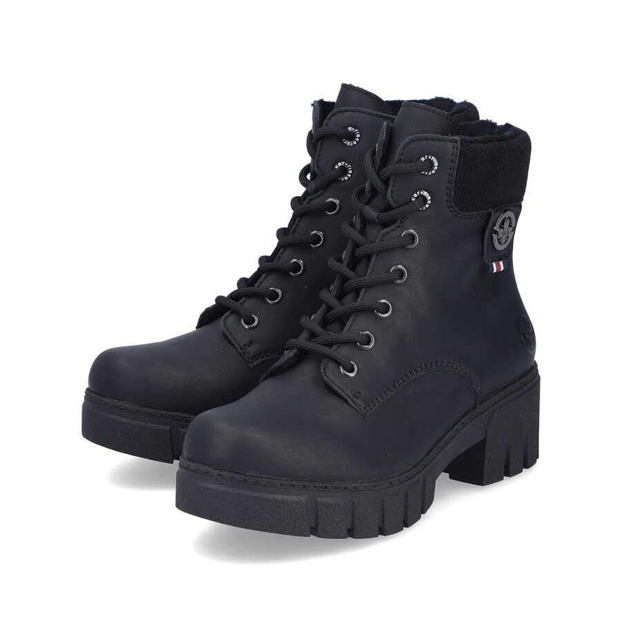 bottes noires à fermeture éclair pour femmes rieker 74532-00