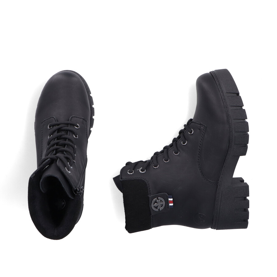 bottes noires à fermeture éclair pour femmes rieker 74532-00