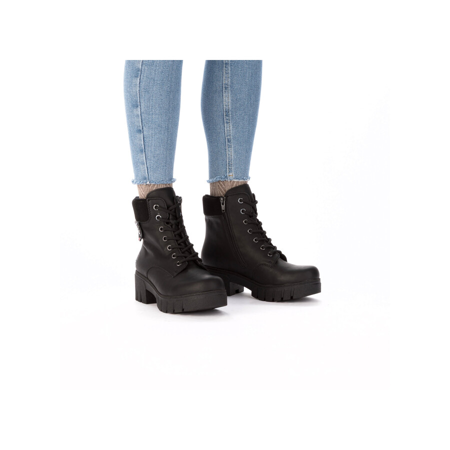 bottes noires à fermeture éclair pour femmes rieker 74532-00