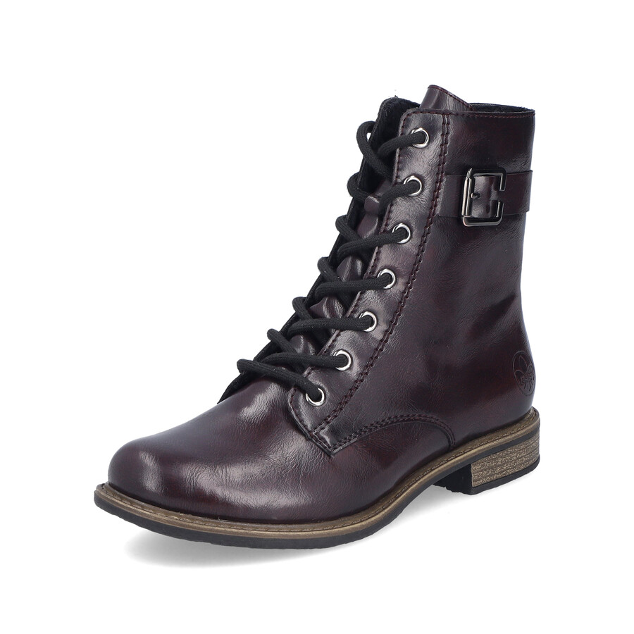 bottes rouges à fermeture éclair pour femmes rieker 74802-35