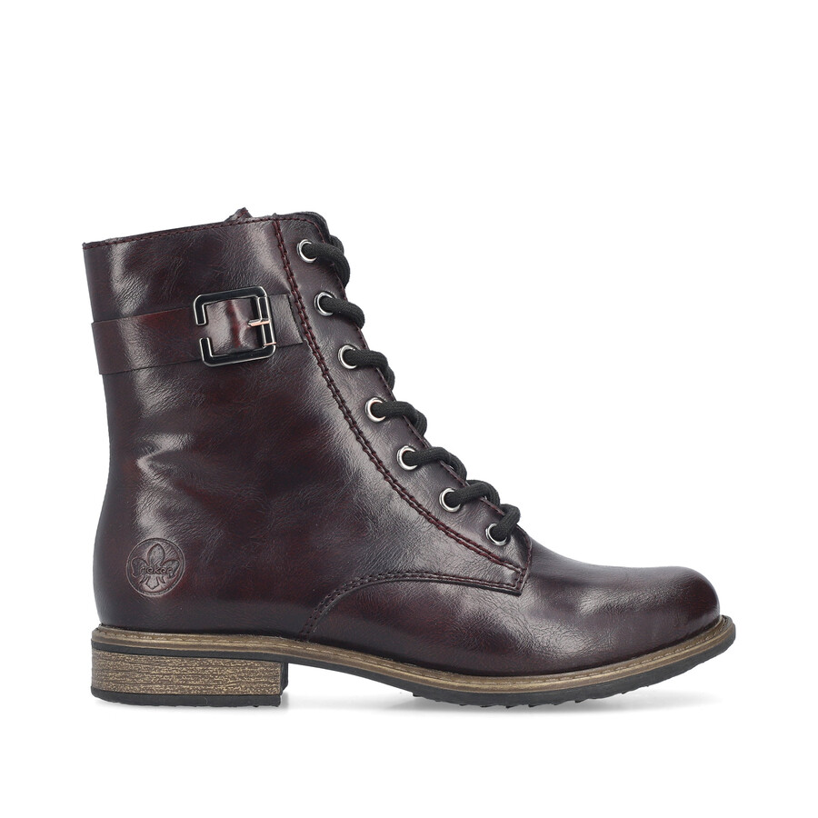bottes rouges à fermeture éclair pour femmes rieker 74802-35