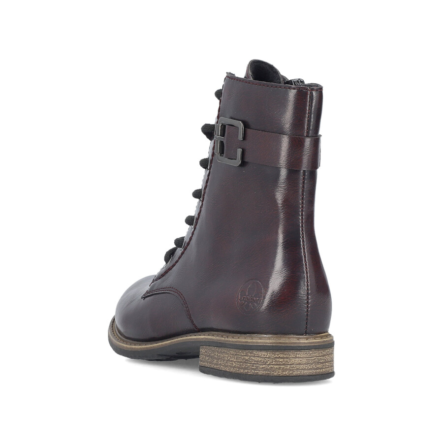 bottes rouges à fermeture éclair pour femmes rieker 74802-35