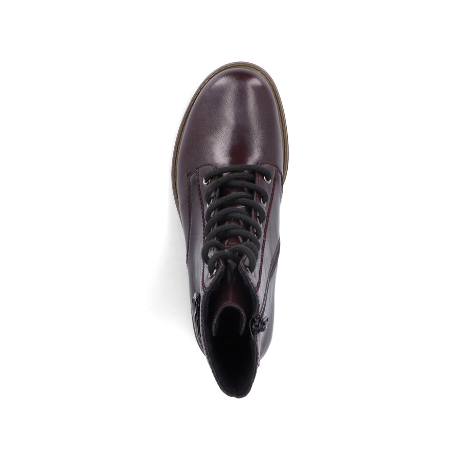 bottes rouges à fermeture éclair pour femmes rieker 74802-35